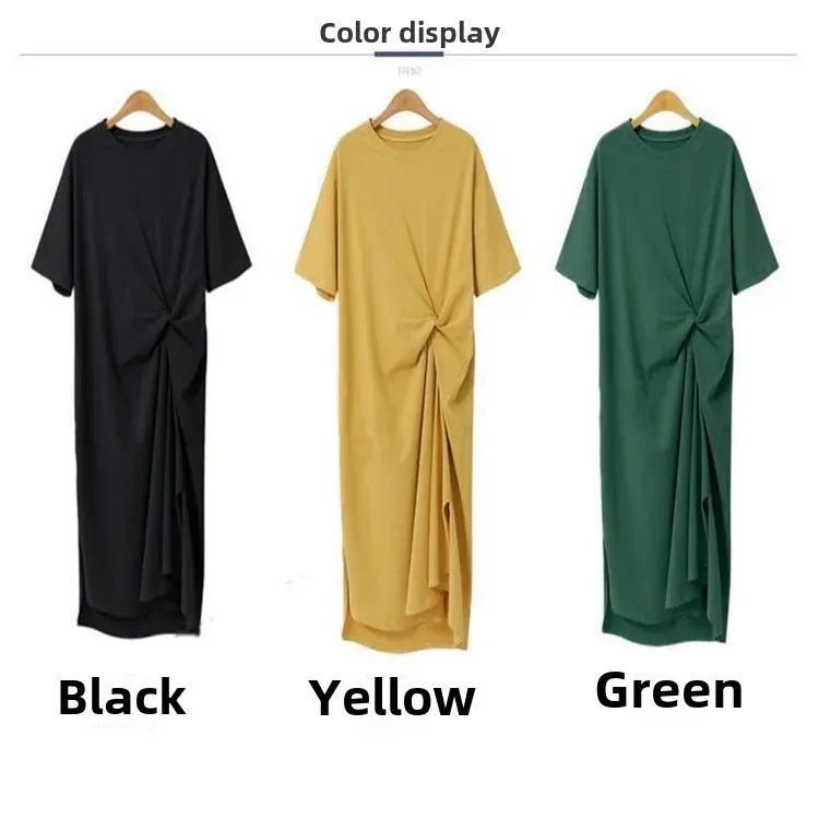 2023 Summer New Casual Loose-Fit Long T-Shirt Dress Plus Size French Niche Dress Wholesale For Fashion Retail