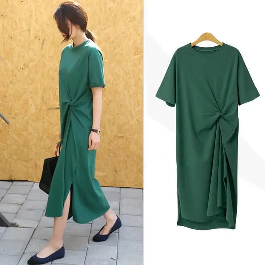 2023 Summer New Casual Loose-Fit Long T-Shirt Dress Plus Size French Niche Dress Wholesale For Fashion Retail